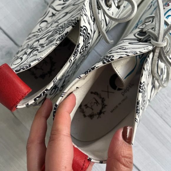 RARE Del Toro x Pepsi Live For Now Blue & Red Printed Leather Chukkas Size 11 - Picture 10 of 11